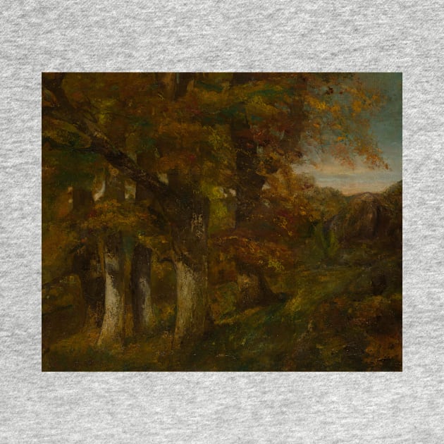 Wooded Landscape by Gustave Courbet by Classic Art Stall